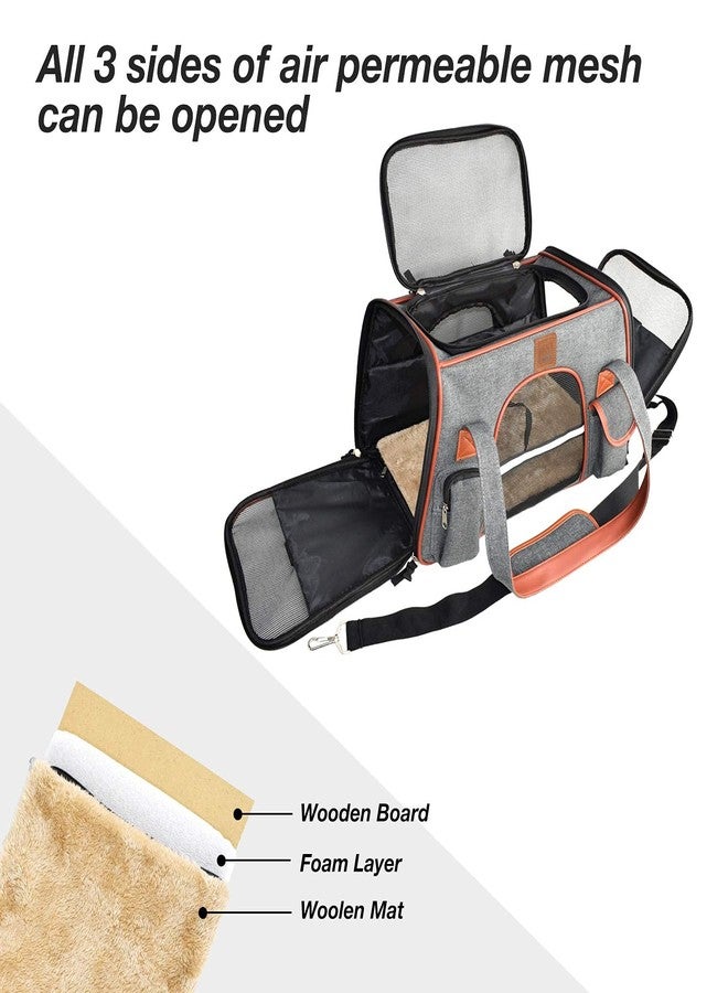 Glaceon Airline Approved Cat Carrier for Small Medium Dogs Puppies Dog Comfortable PU Handle Pocket Washable Mat, TSA Approved Airline Soft Sided Carrier, Foldable Puppy Travel Transport (GC-01) - Image 4